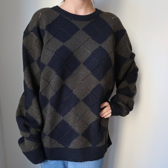 NWT The Kooples Argyle Knitted Sweater